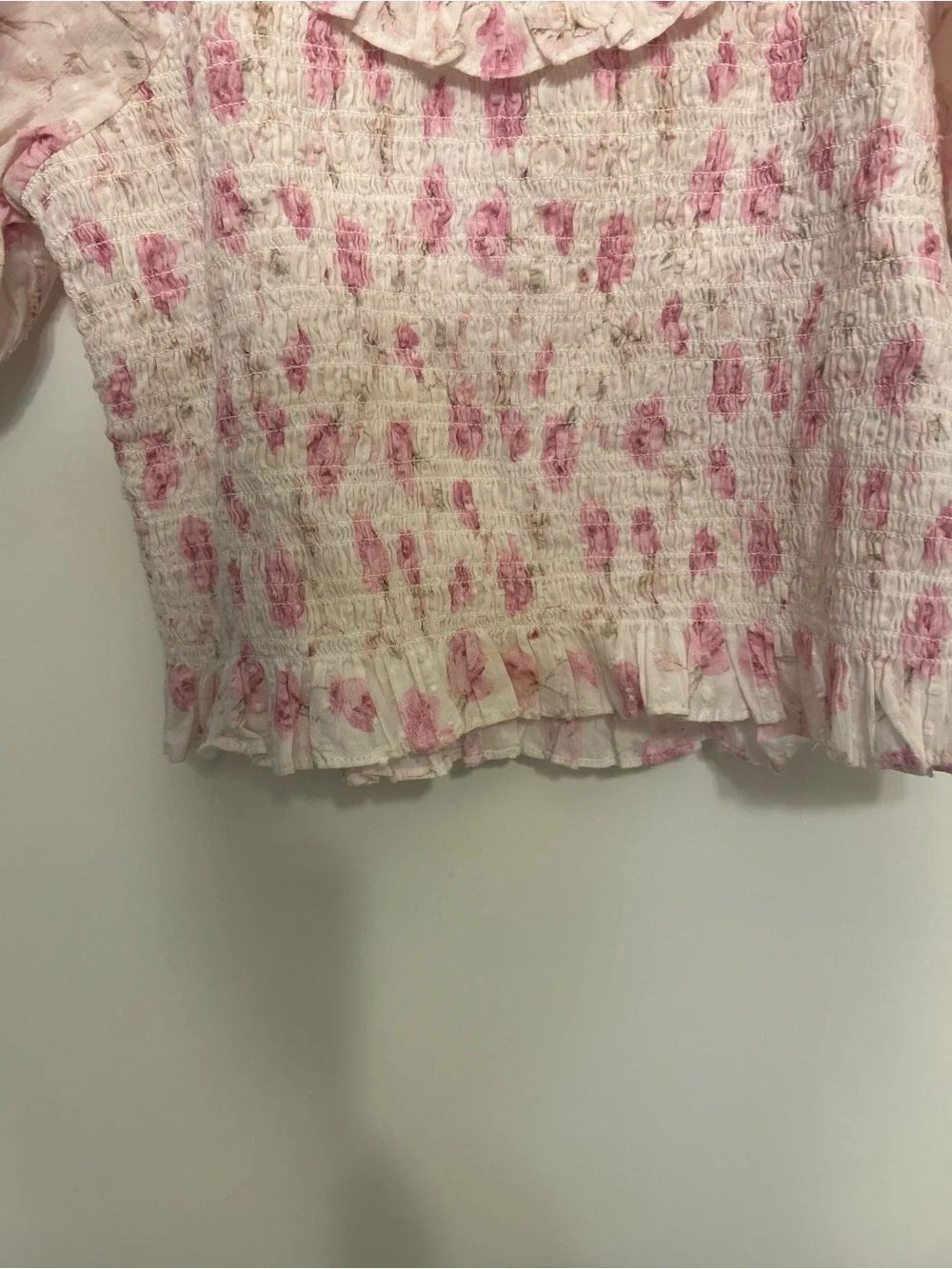 Love Shack Fancy Molly Heirloom Printed Top in Sterling Dusk
